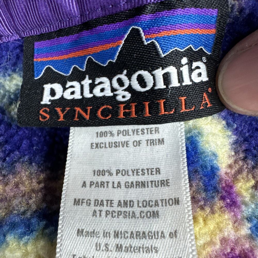 Patagonia Synchilla Womens MEDIUM Aberdeen Butterfly Aztec Snap Pullover Jacket - Picture 14 of 15